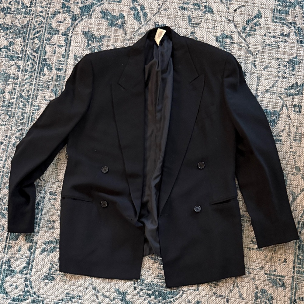 Georgio Armani vintage oversized wool XL Classic Black Double-Breasted Blazer